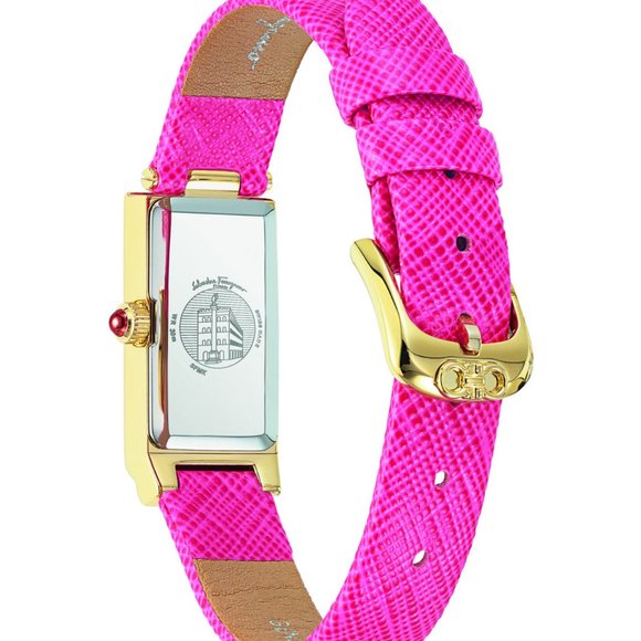 Salvatore Ferragamo Pink Strap Gold Watch